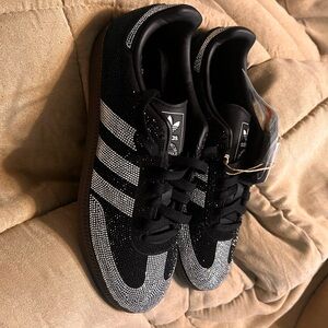 Adidas Black and Silver Striped Sneakers
